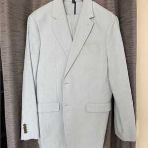 Men's Light Blue Banana Republic Herringbone Suit